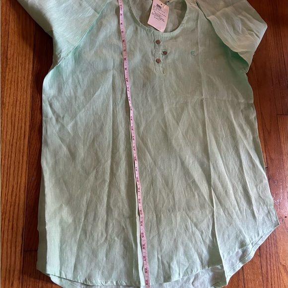 Ecentric Women Teal Green Solid Hemp High low Top Size XXl - Picture 8 of 9